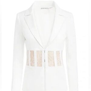 Alice + Olivia ALEXIA FITTED SHEER CORSET BLAZER